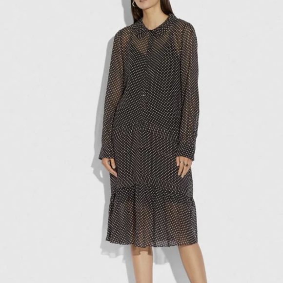 Coach Dresses & Skirts - New! Coach Dot Georgette Pleated dress